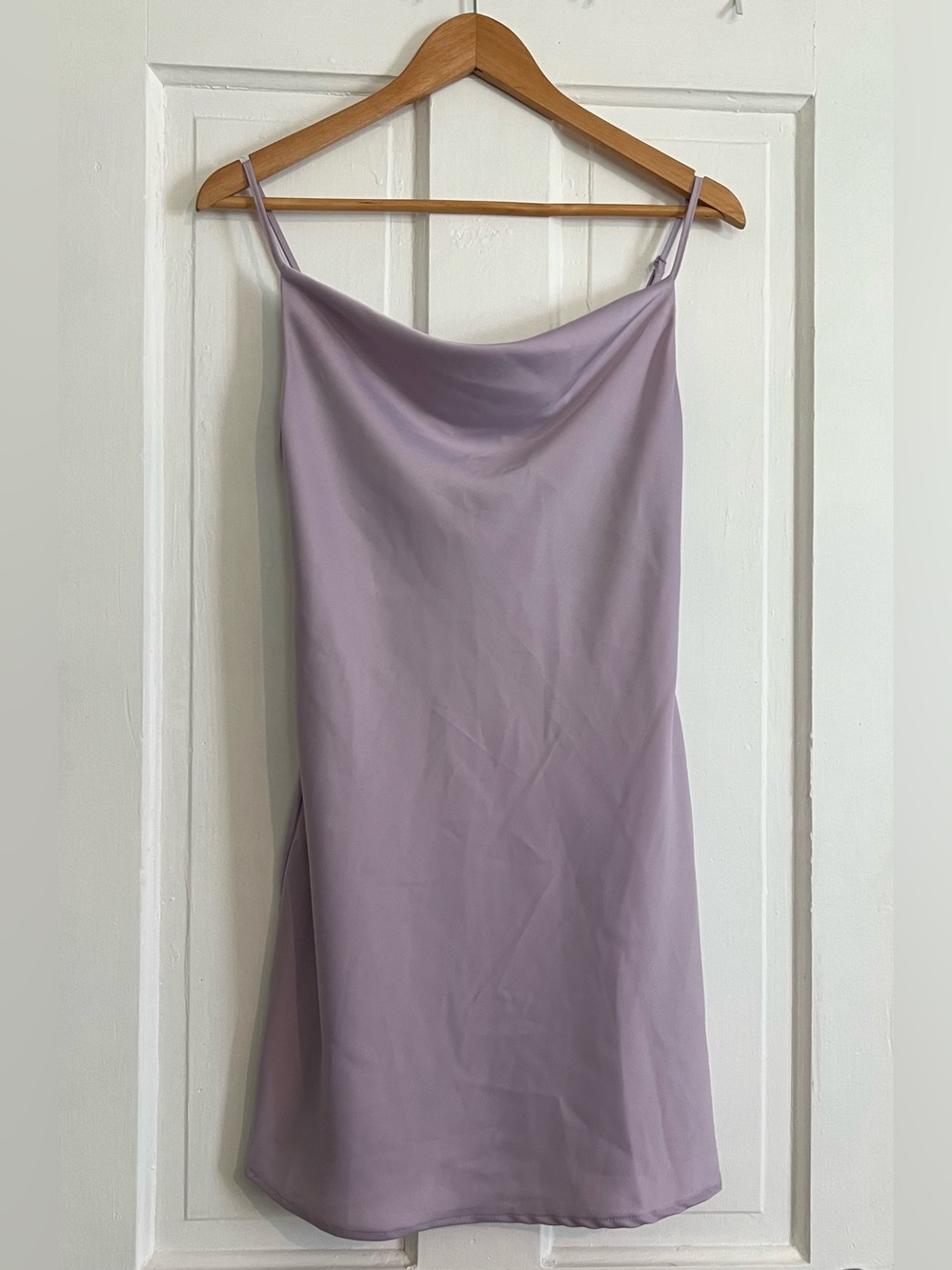 Urban Outfitters Size Small Lavender  Cowl Neck Satin Slip Mini Dress